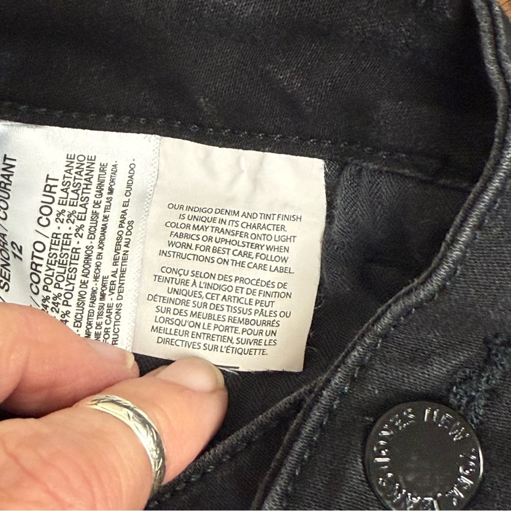 Jones New York Black Slim Fit Stretch Jeans Sz 12 Short Classic Fall Style - Picture 7 of 8
